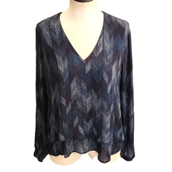 WOMENS Cloth & Stone for Anthropologie blue long sleeve top size Small. - Picture 1 of 16
